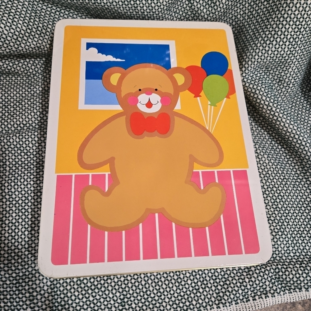 Bear with Balloons Kids 1986 Vintage Tin Box - Picture 2 of 6